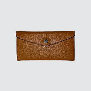 [NWOT] Piumelli Milano Leather Envelope Wallet - Tan/Red